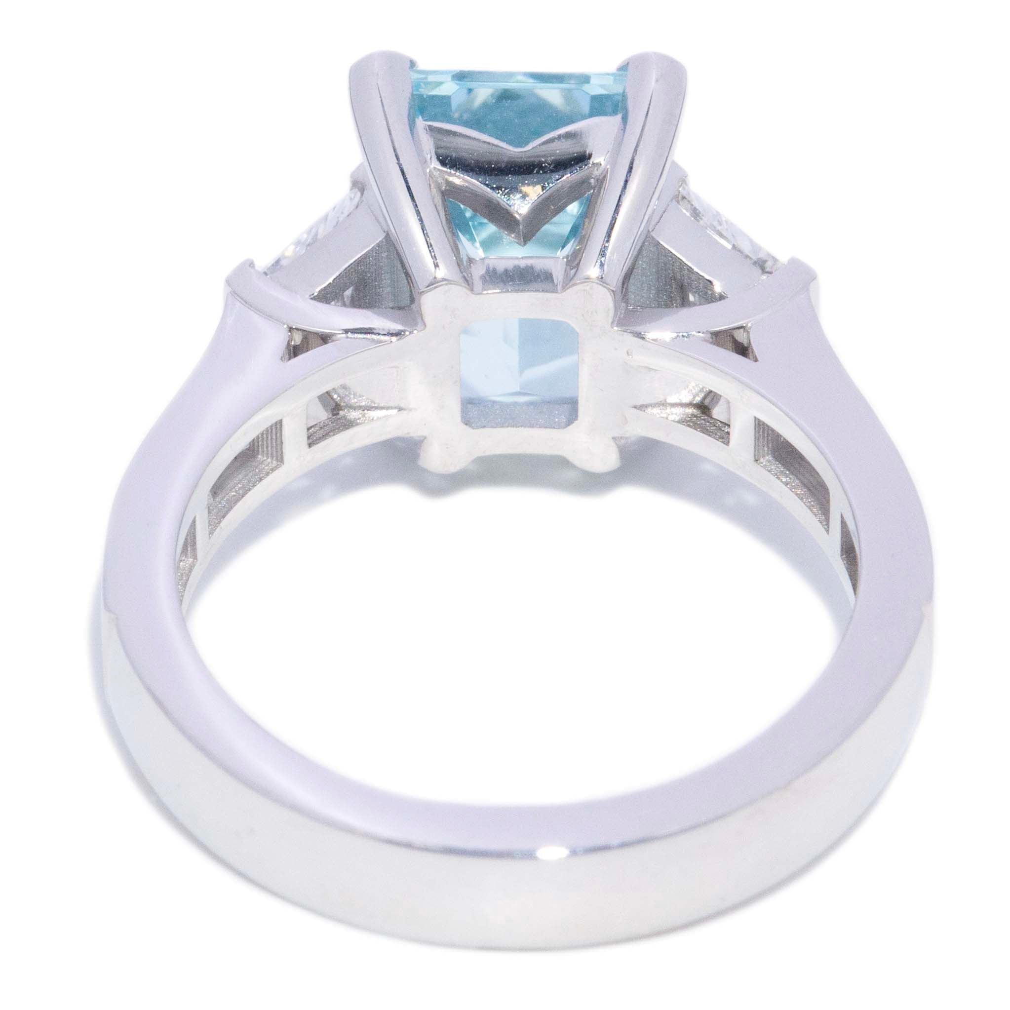 Adora Aquamarine & Diamond Dress Ring 18K White Gold Rings Anthology Jewellers 
