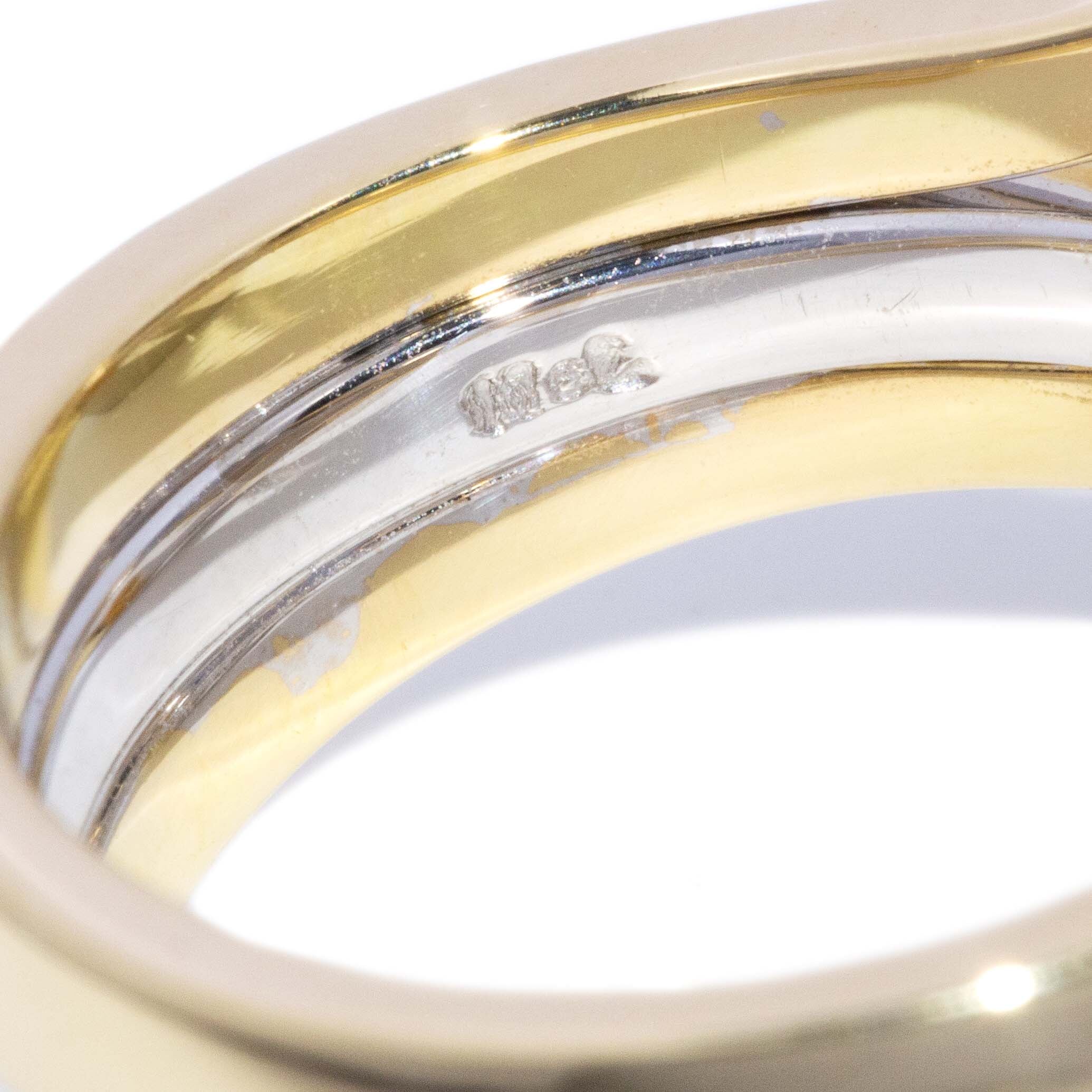 Adrianna Green Tourmaline & Diamond Ring 18K Two Tone Gold Rings Anthology Jewellers 