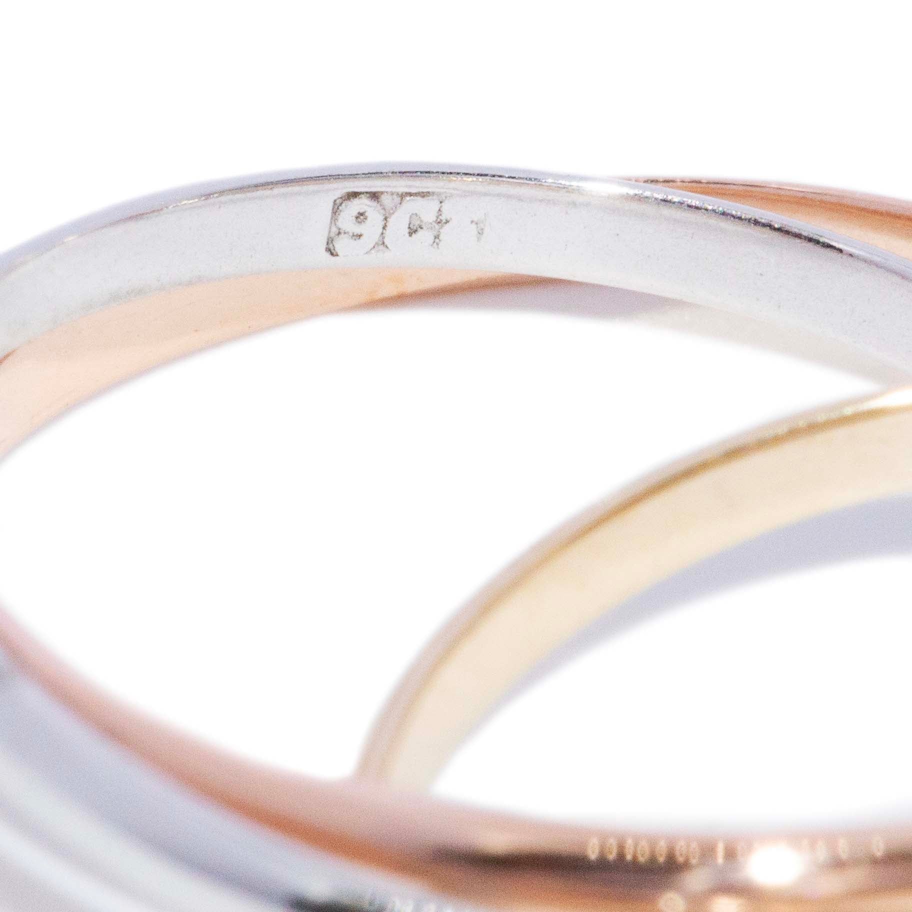 Aleksandr 1970s Russian Wedding Band 9K Three Tone Gold Rings Anthology Jewellers 