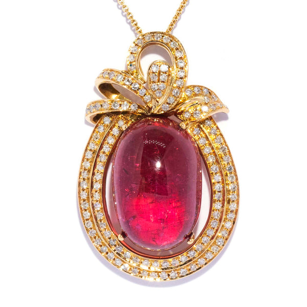 Allegra Pink Tourmaline & Diamond Pendant 18k Yellow Gold