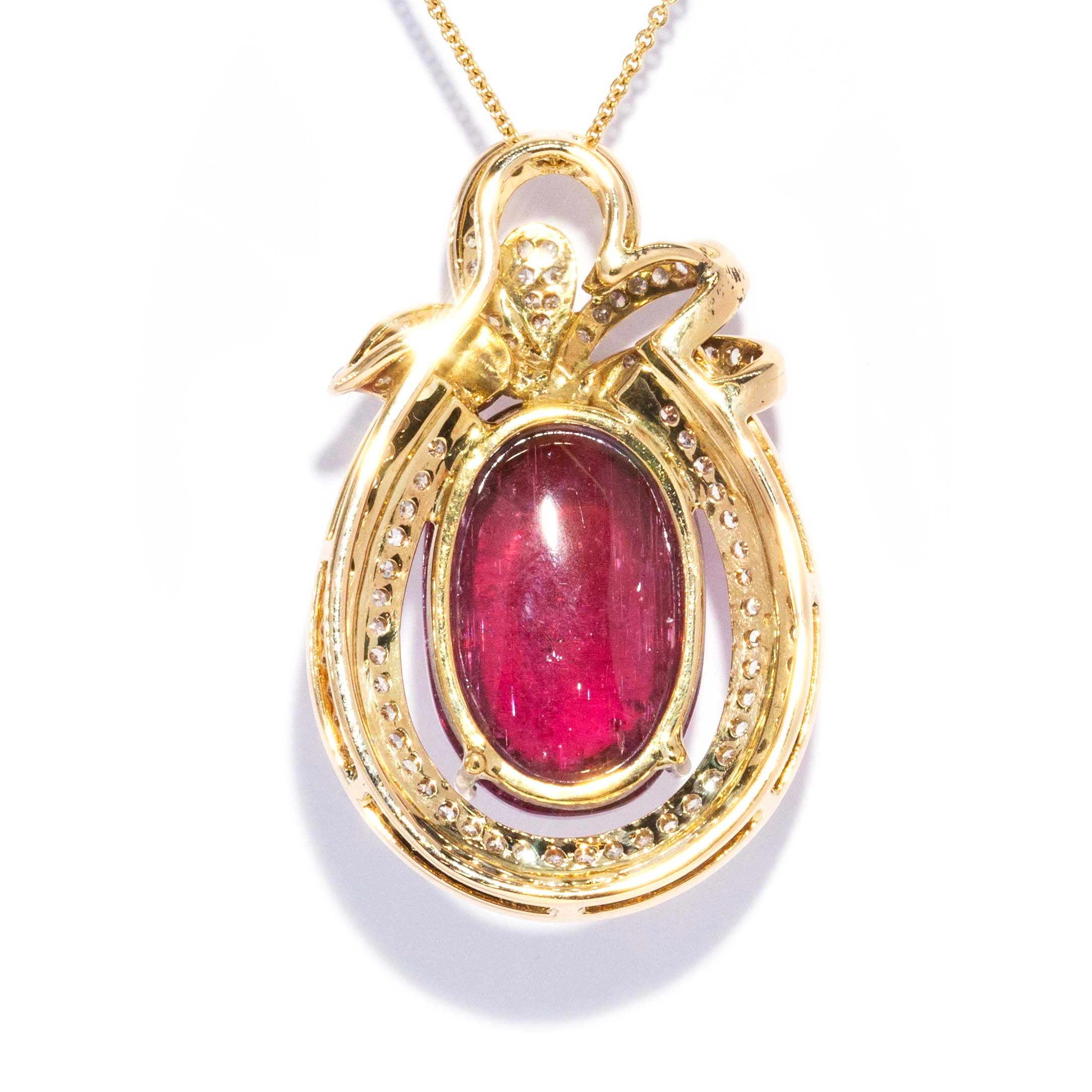 Allegra Pink Tourmaline & Diamond Pendant 18k Yellow Gold