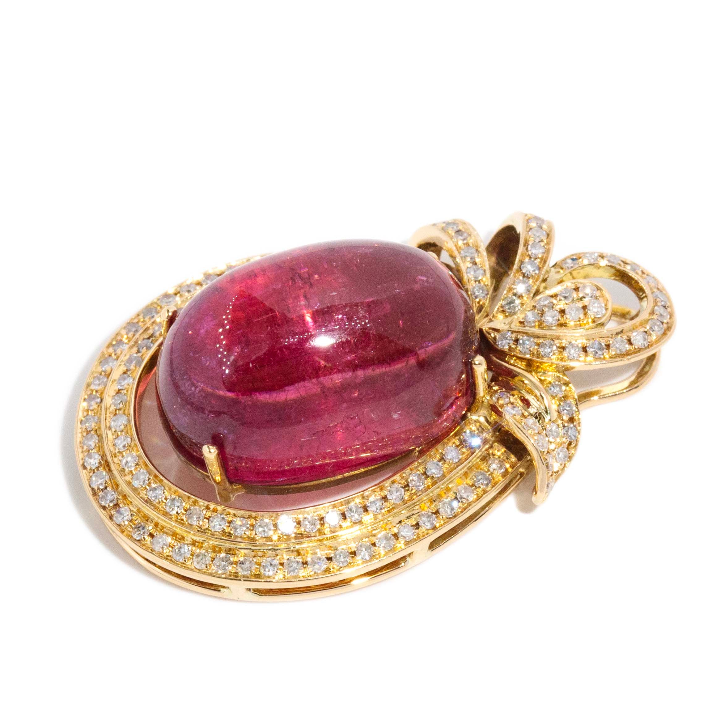Allegra Pink Tourmaline & Diamond Pendant 18k Yellow Gold