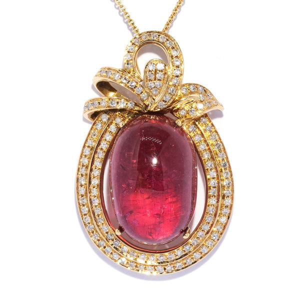 Allegra Pink Tourmaline & Diamond Pendant 18k Yellow Gold Charms & Pendants Anthology Jewellers 
