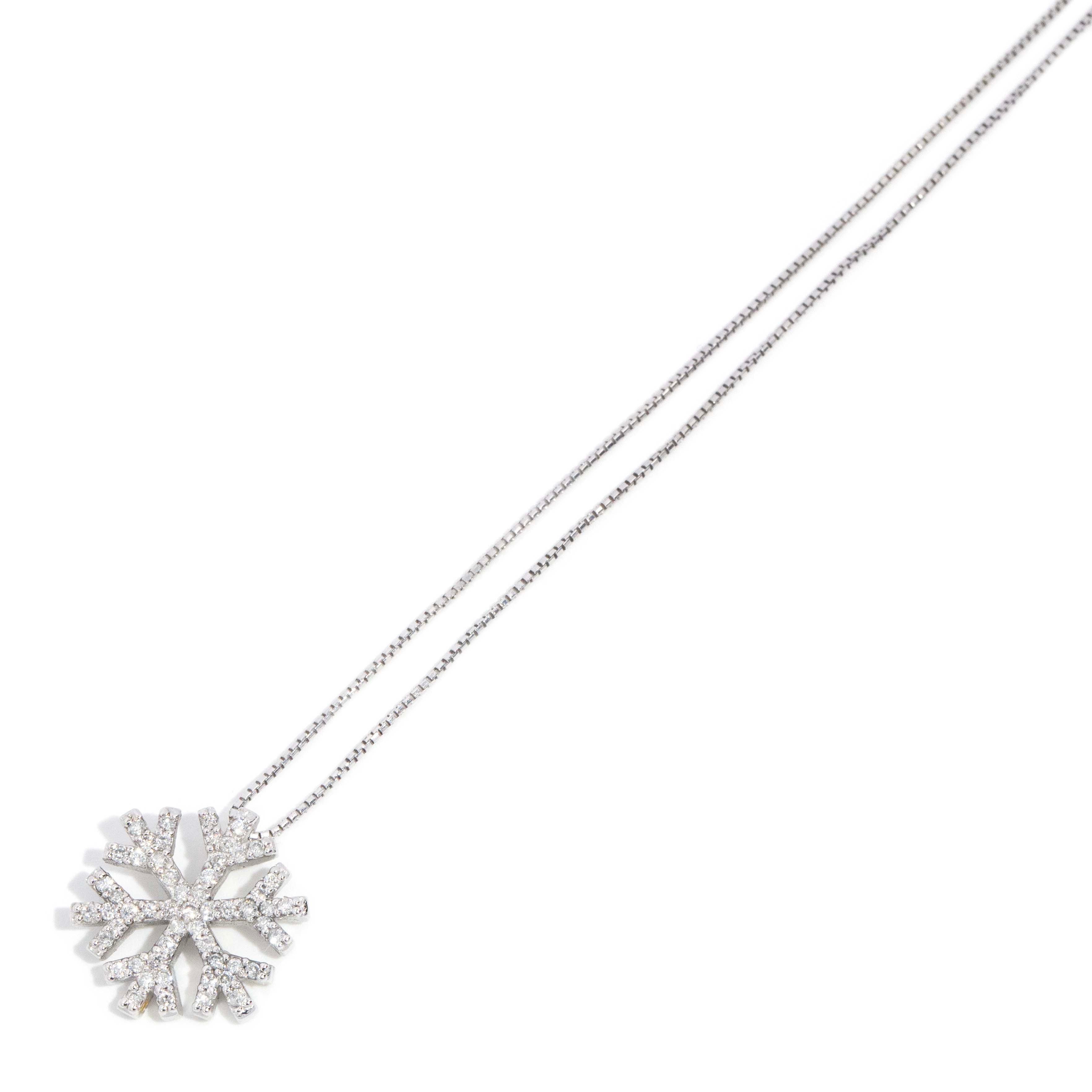 Anna Diamond Snowflake Pendant Necklace 14K White Gold Pendants/Necklaces Anthology Jewellers 