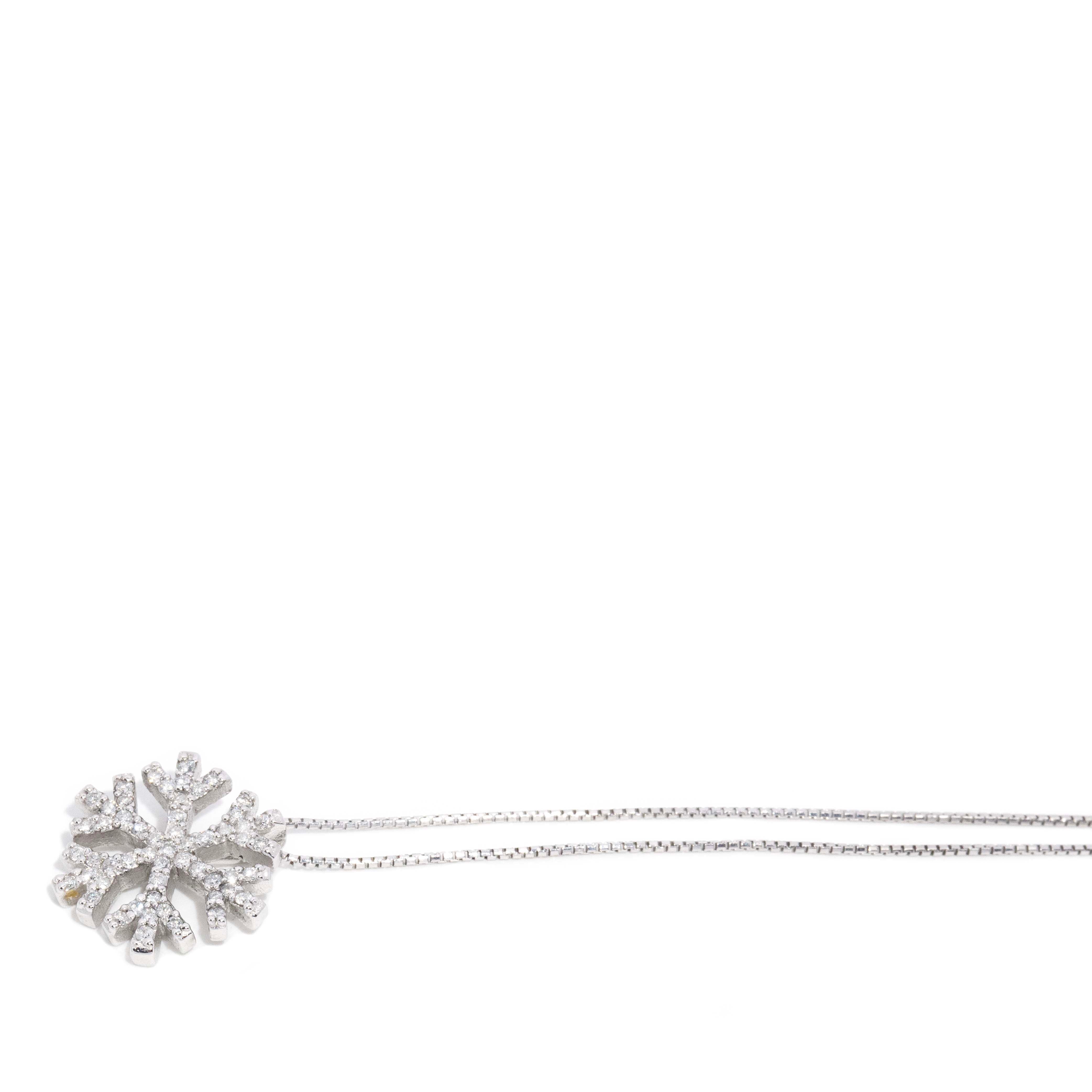 Anna Diamond Snowflake Pendant Necklace 14K White Gold Pendants/Necklaces Anthology Jewellers 