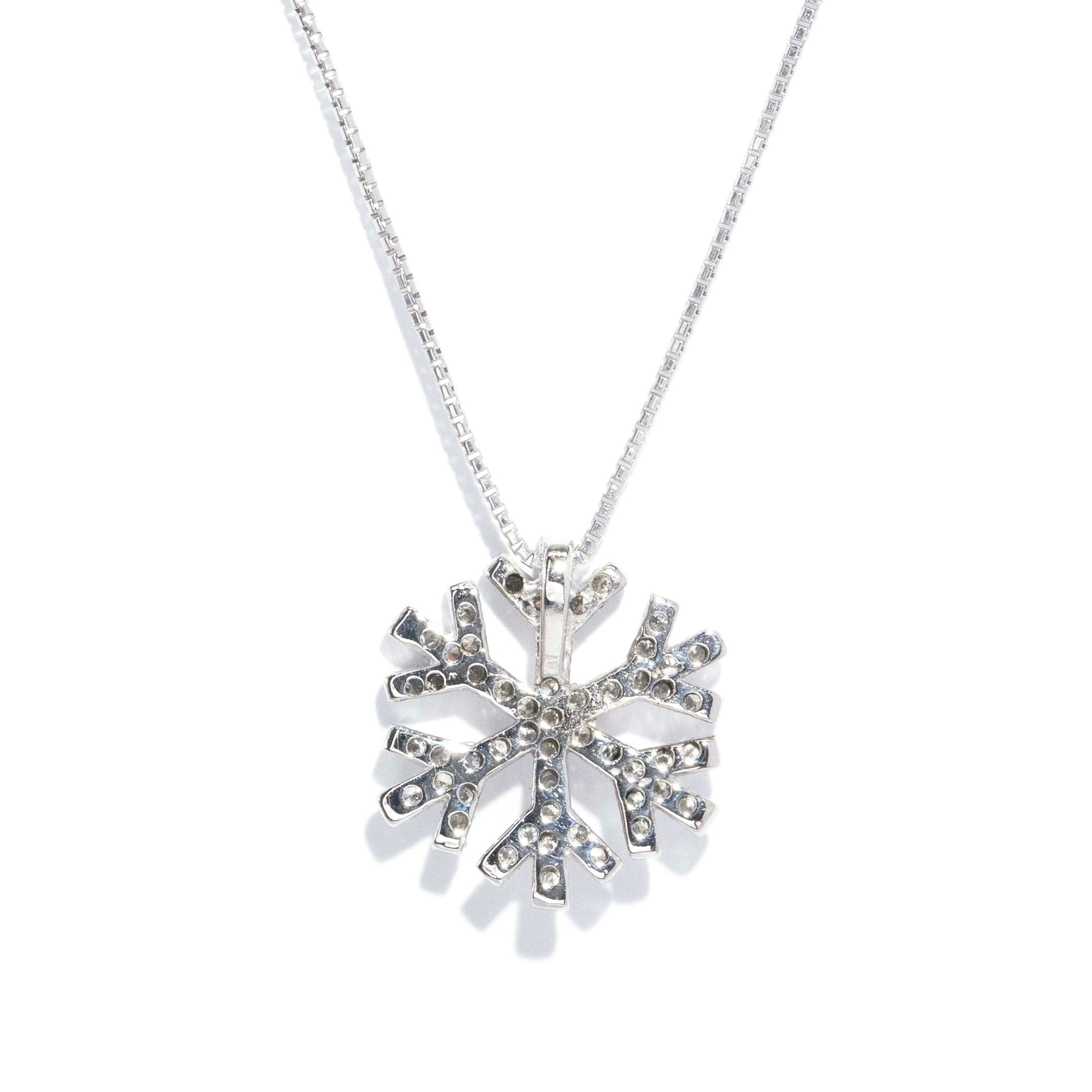 Anna Diamond Snowflake Pendant Necklace 14K White Gold Pendants/Necklaces Anthology Jewellers 