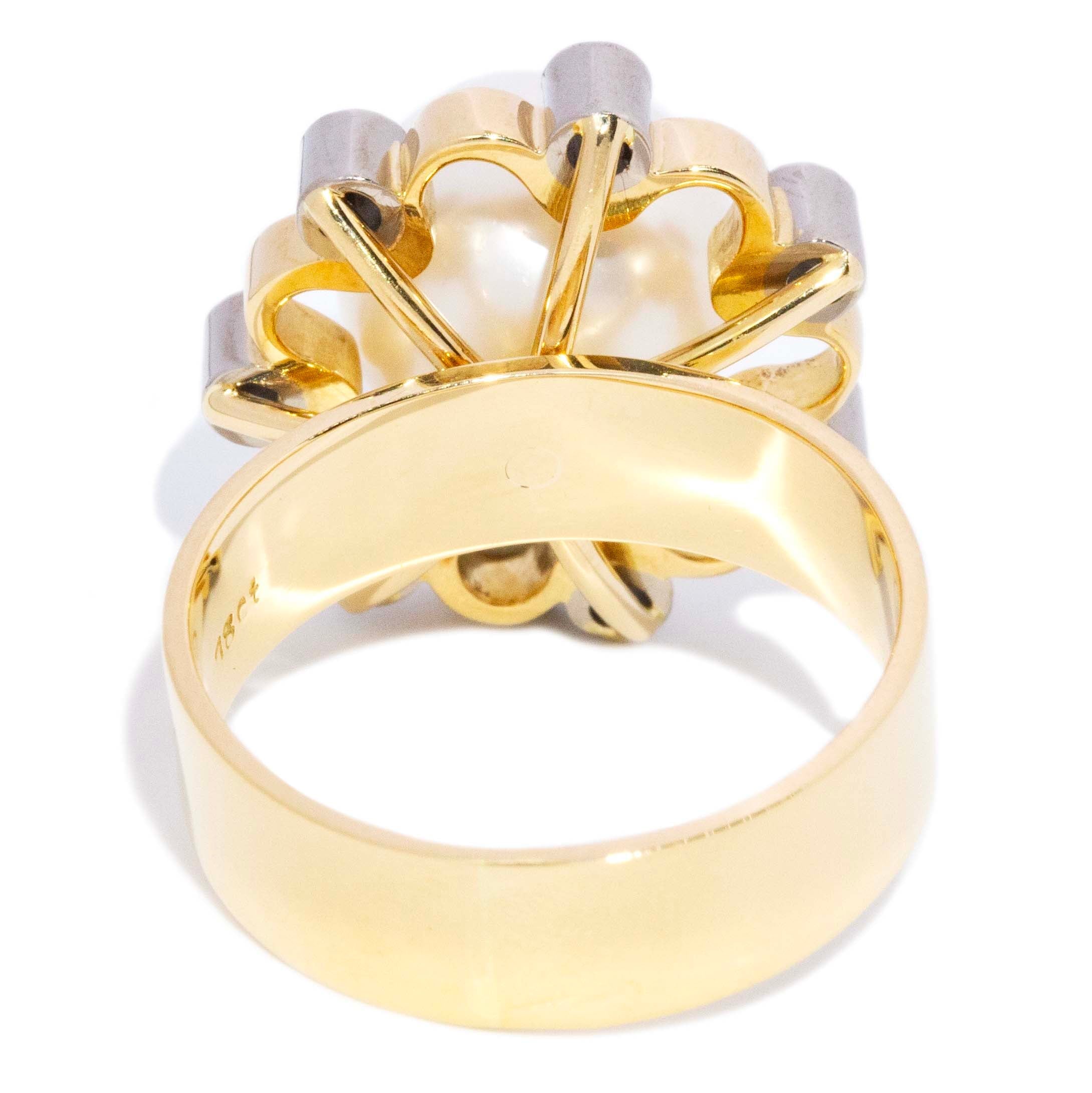 Annabelle South Sea Pearl & Diamond Ring 18K Two Tone Gold Rings Anthology Jewellers 