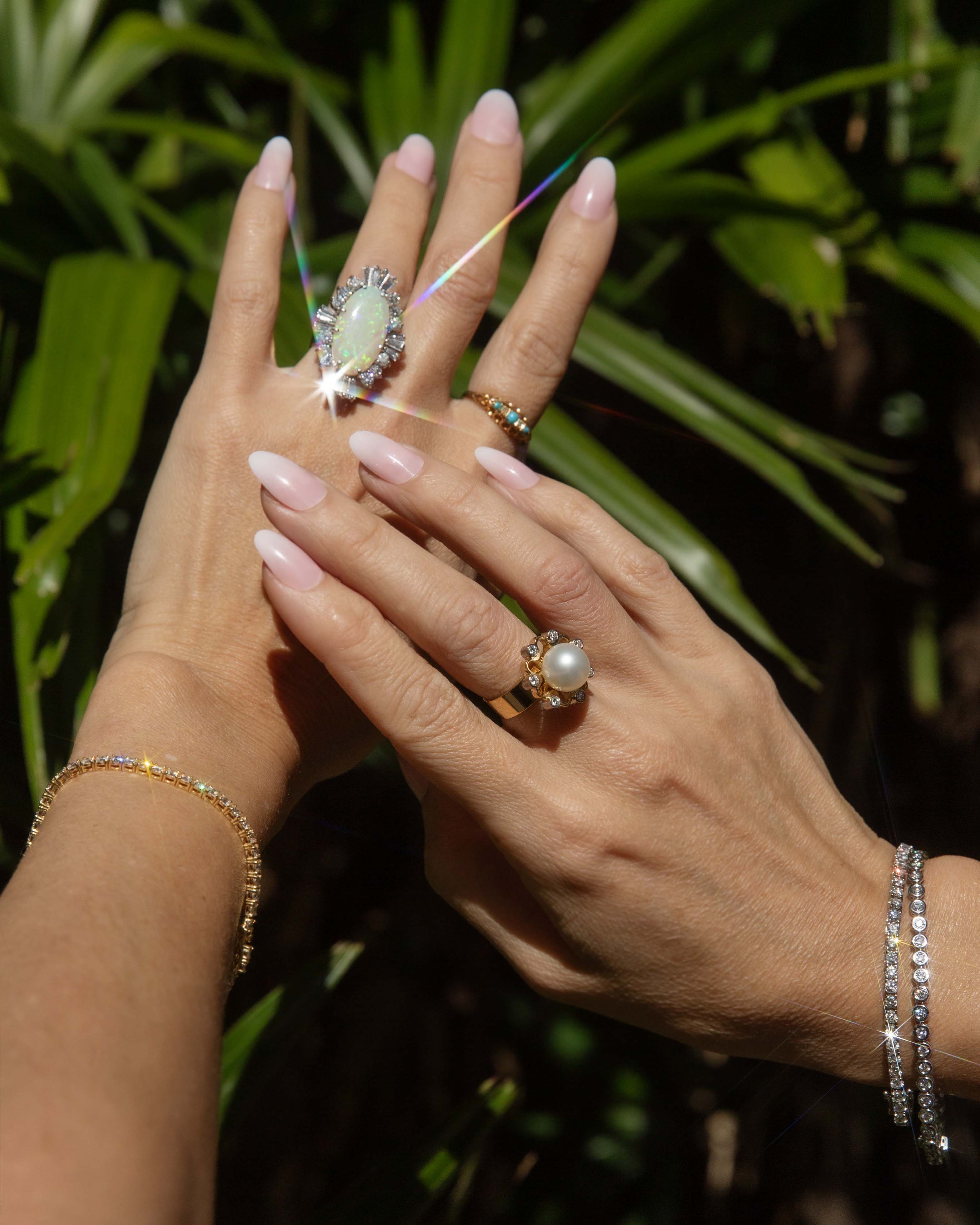 Annabelle South Sea Pearl & Diamond Ring 18K Two Tone Gold Rings Anthology Jewellers 
