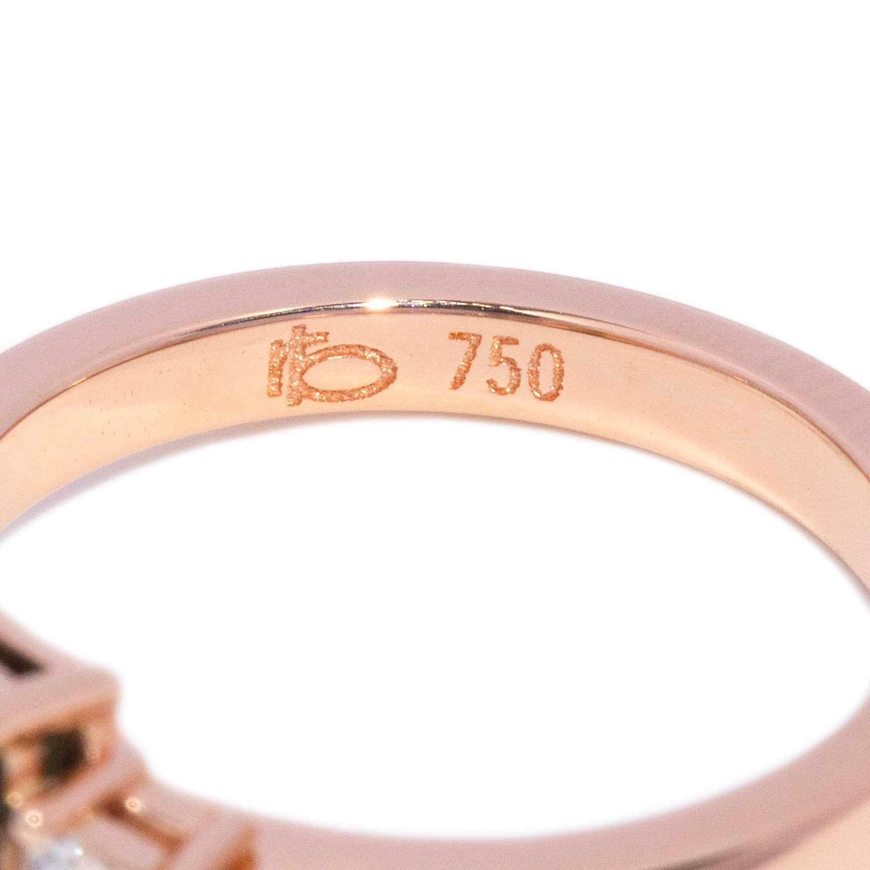 Anthea Parti Sapphire Diamond Trilogy Ring 18K Rose Gold Rings Anthology Jewellers 