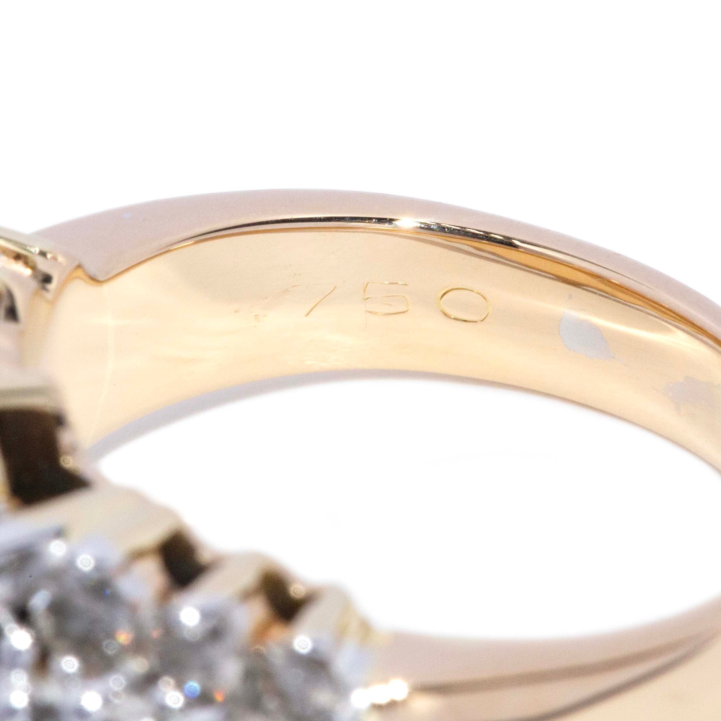 Aster Diamond Flower Cluster Ring 18K & 14K Two Tone Gold Rings Anthology Jewellers 