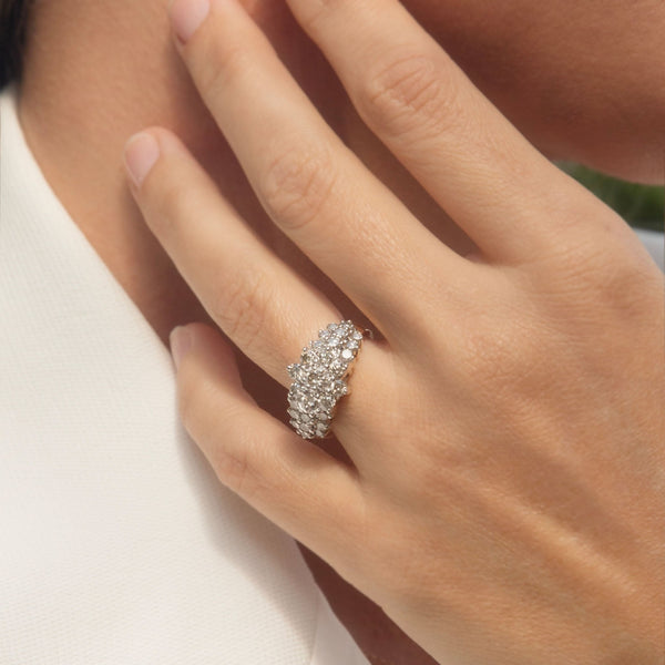 Aster Diamond Flower Cluster Ring 18K & 14K Two Tone Gold Rings Anthology Jewellers 