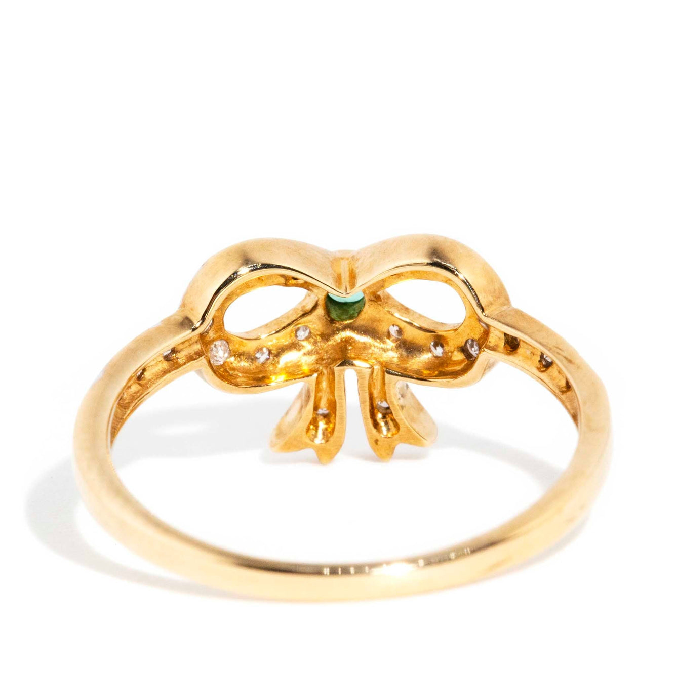 Audrey Emerald & Diamond Bow Ring 9 Carat Gold* DRAFT Rings Imperial Jewellery 