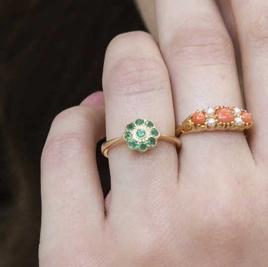 Audrey Emerald & Diamond Bow Ring 9 Carat Gold* DRAFT Rings Imperial Jewellery 