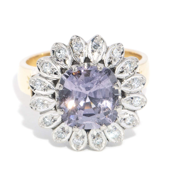 Reinvented Vintage Lavender Spinel & Diamond Ring 18 Carat Gold