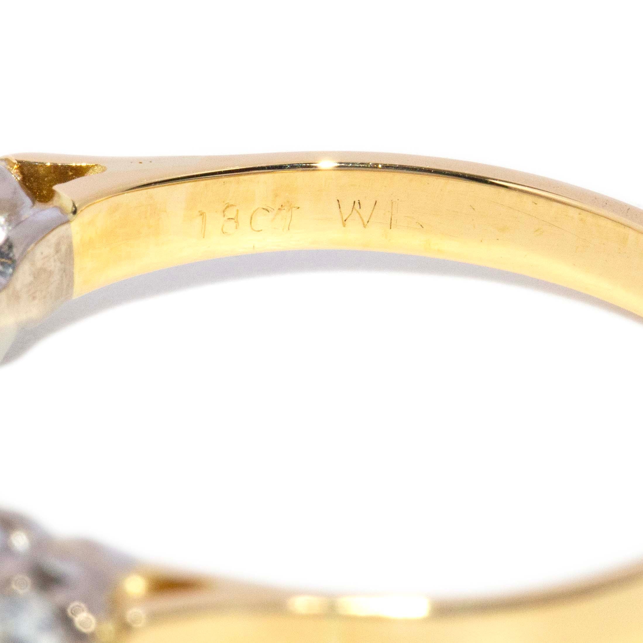 Bailey Circa 1980s Diamond Chevron Ring Two Tone 18ct Yellow & White Gold Rings Imperial Jewellery 