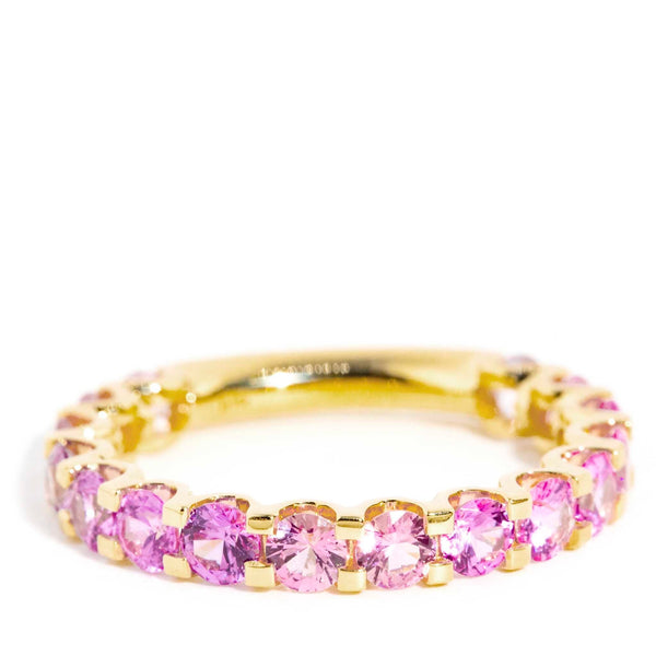 "Elegant 18ct Gold Ceylon Sapphire Ombre Ring 'Before The Stars' – Luxury Jewelry with Blue Gradient Gemstones"