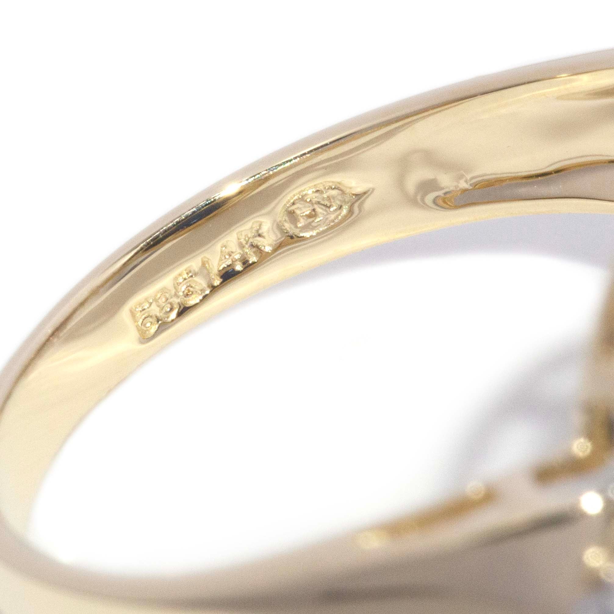 Briony 1980s Cabochon Sapphire Diamond Ring 14K Two Tone Gold Rings Anthology Jewellers 