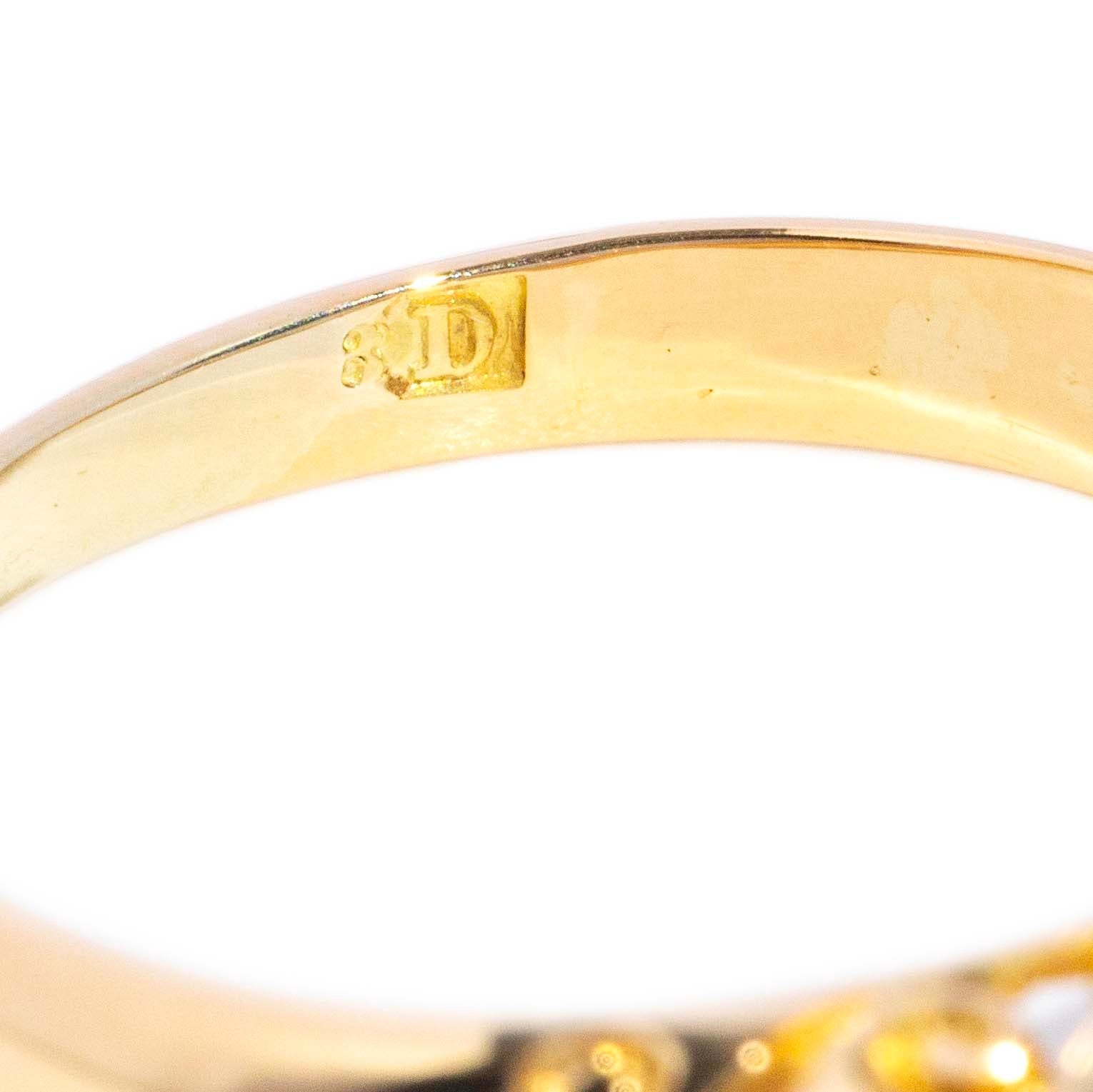 Callie Vintage Circa 1990s Five Stone Old Cut Diamond Ring 18ct Yellow Gold Rings Imperial Jewellery 