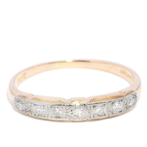 Carina 1960s Diamond Dress Ring 18K Yellow Gold & Platinum