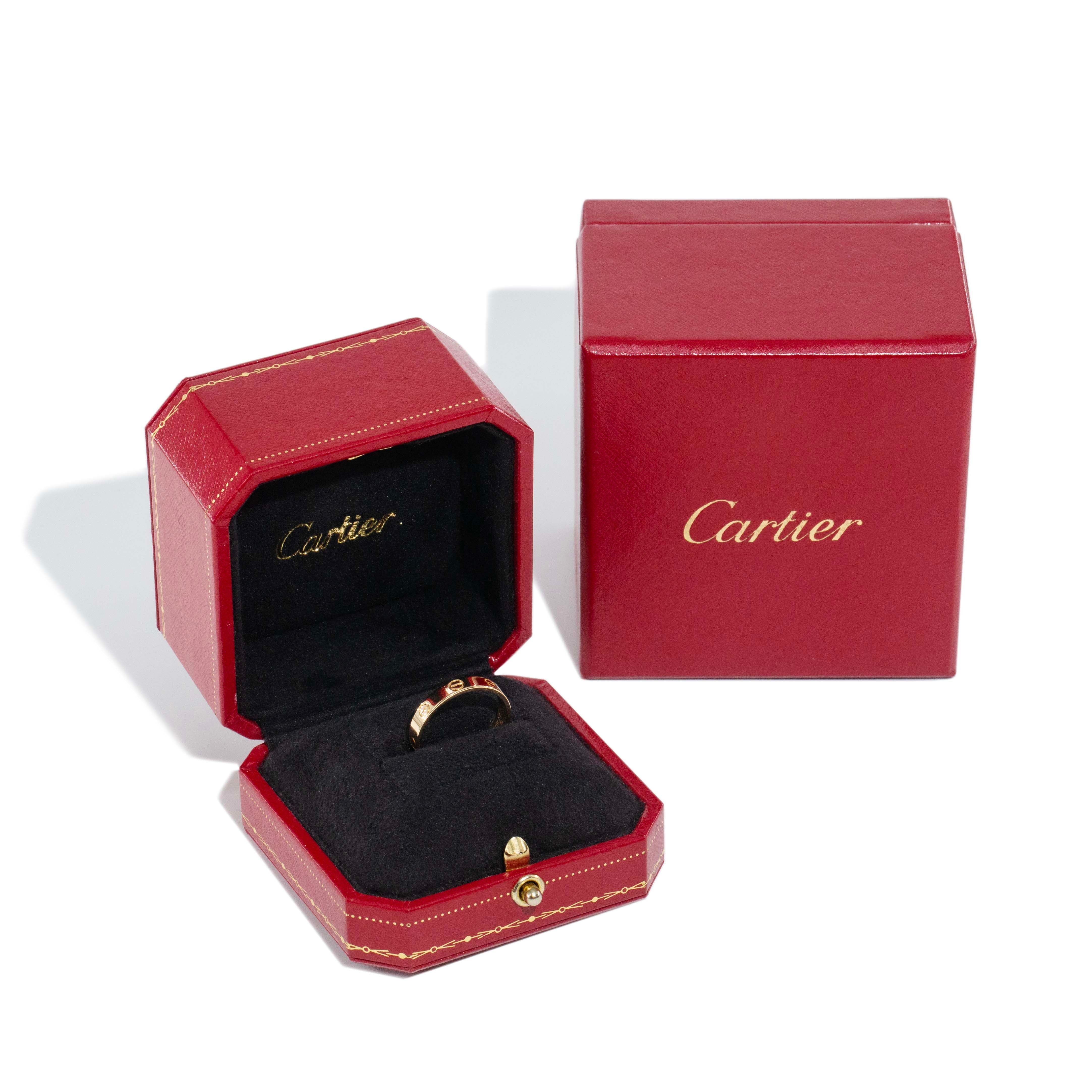 Cartier Love Collection Flat Band Ring 18ct Yellow Gold Hallmarked 3mm Wide Rings Imperial Jewellery 
