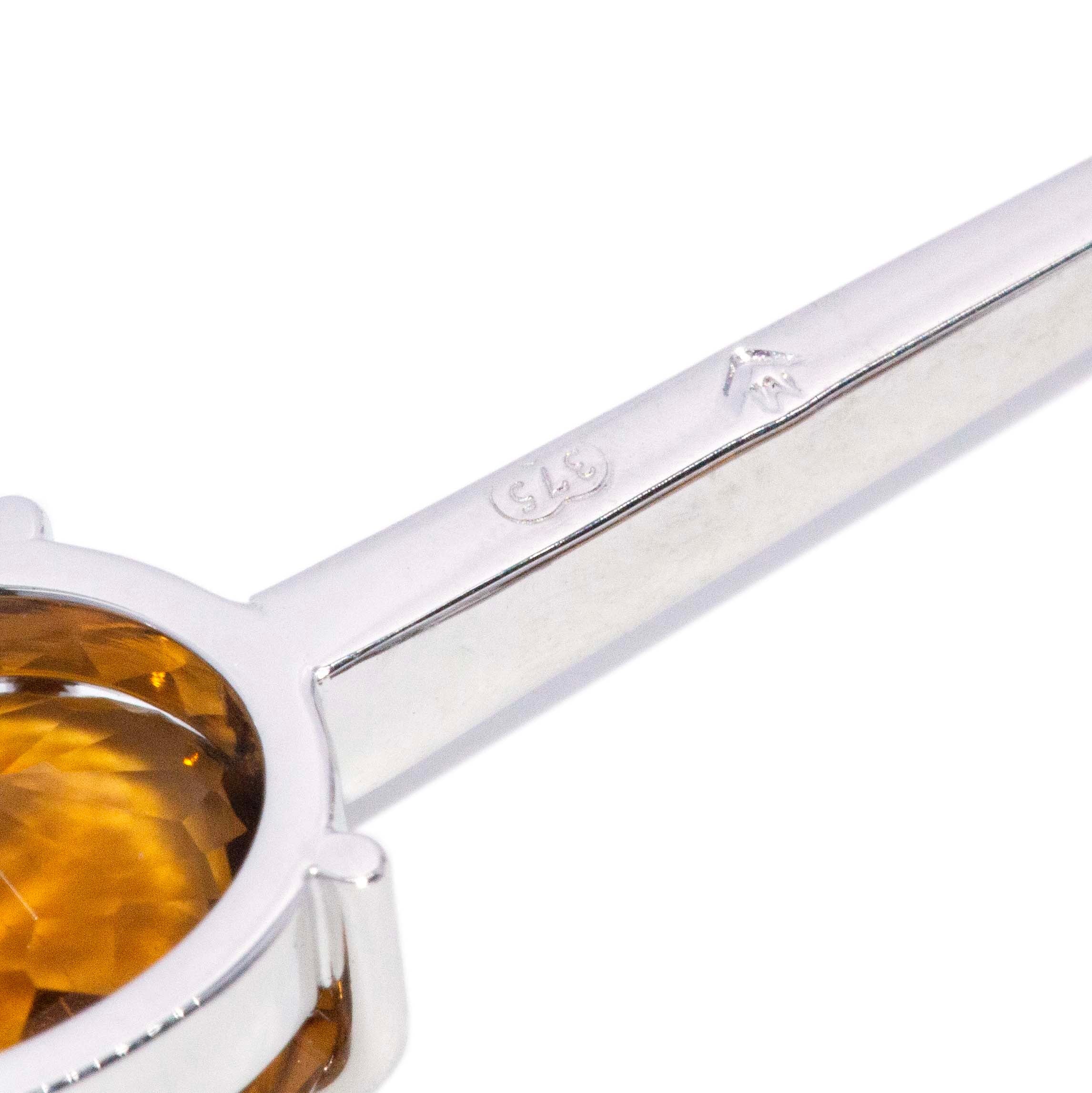 Charlize Deep Orange Citrine Drop Earrings 9K White Gold Earrings Anthology Jewellers 