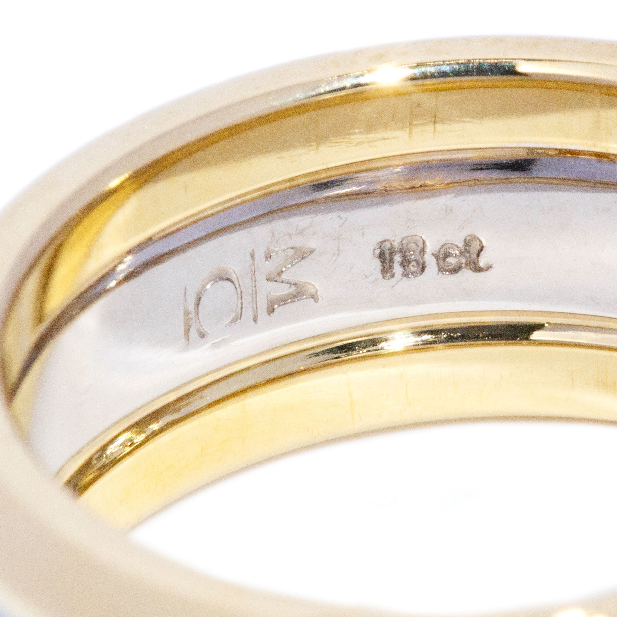 Chiara Diamond Triple Half Cigar Band Ring 18K Two Tone Gold