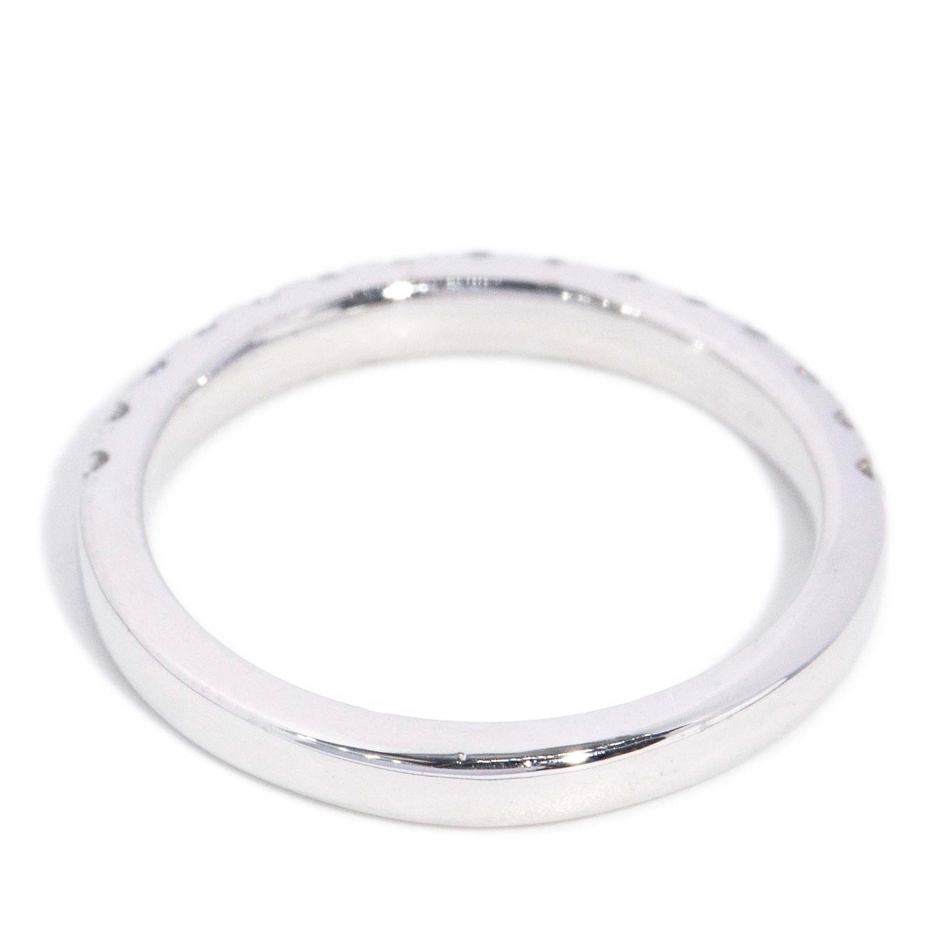 Clara Vintage Circa 1970s Brilliant Diamond Half Eternity Ring 18ct White Gold Rings Imperial Jewellery 