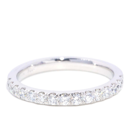 Clara 1970s Diamond Half Eternity Ring 18K White Gold