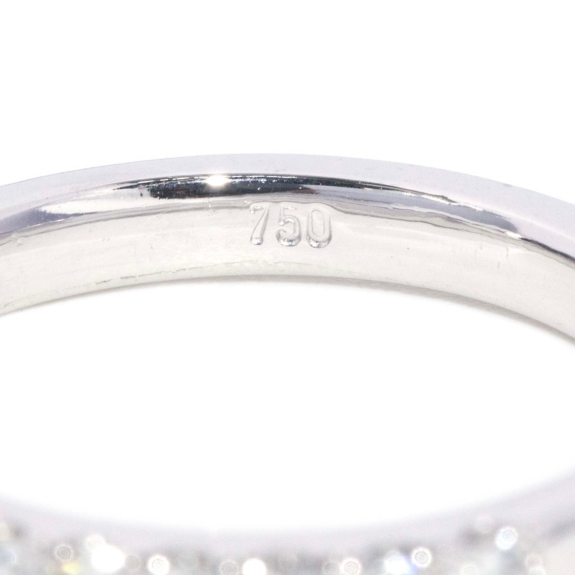 Clara Vintage Circa 1970s Brilliant Diamond Half Eternity Ring 18ct White Gold Rings Imperial Jewellery 