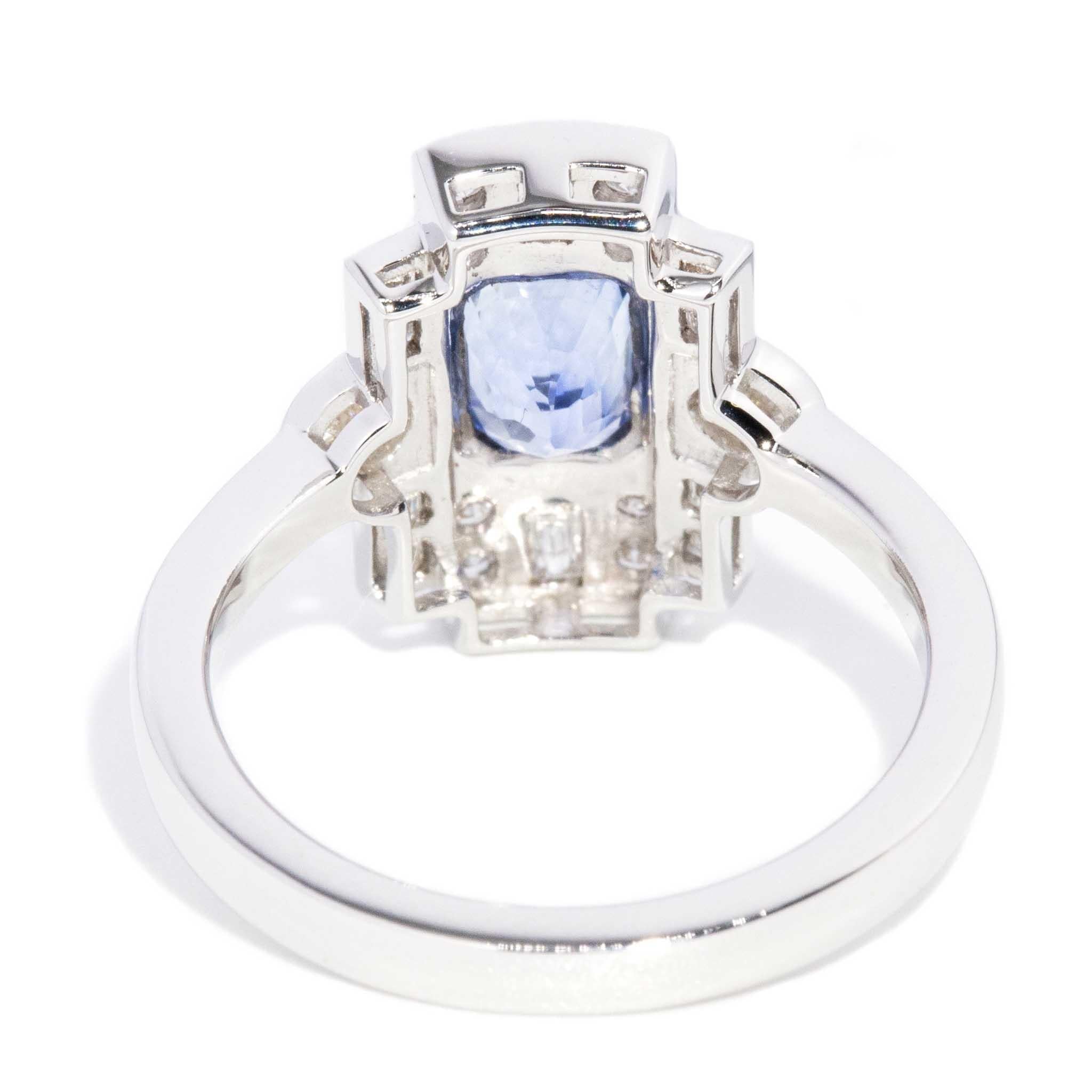 Vanessa 1.13ct Ceylon Sapphire & Diamond Ring 18ct White Gold