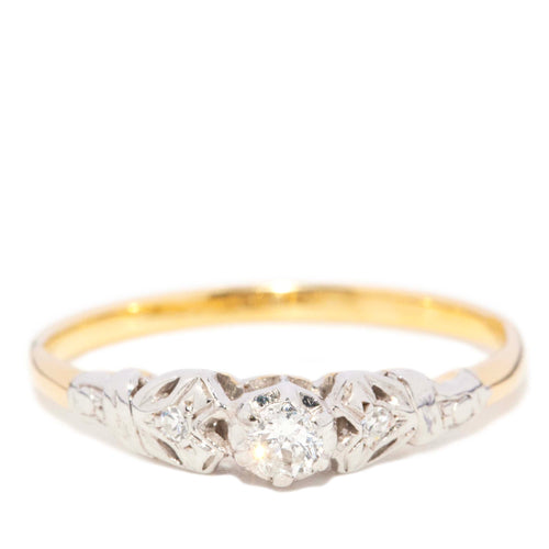 Dannie 1950s Diamond Two Tone Ring 18K Two Tone Gold