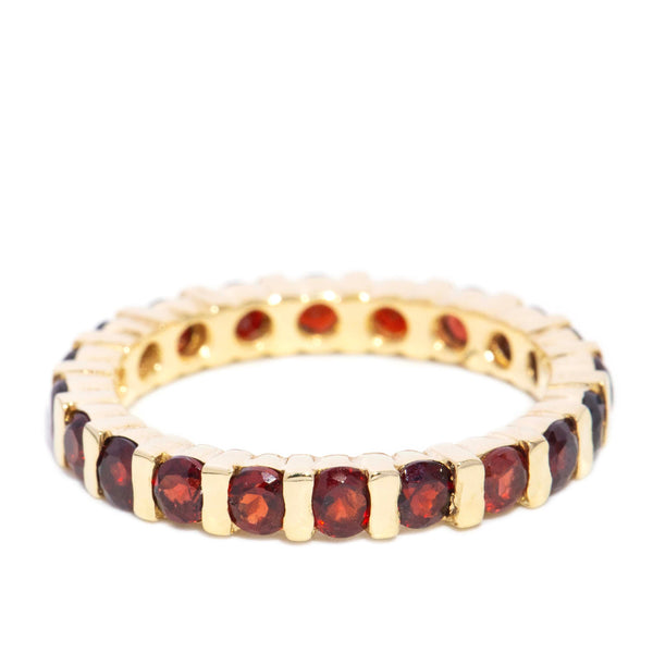 Darla Vintage Garnet Infinity Ring 14ct Gold Rings Imperial Jewellery 