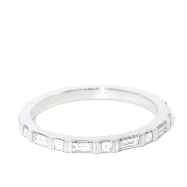 Contemporary Diamond Stacking Ring 18 Carat White Gold