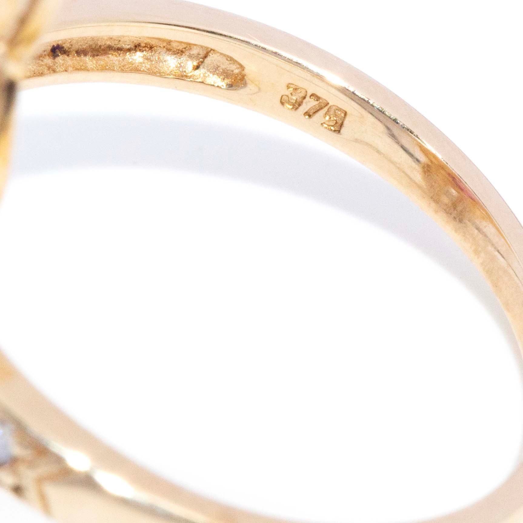 Diana Ruby & Diamond Art Deco Inspired Ring 9K Yellow Gold Rings Imperial Jewellery 