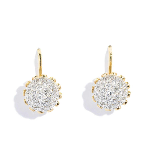 Drusilla 1960s Diamond Screw Back Earrings 18K Yellow Gold