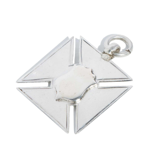 Vintage 1922 Shield & Cross Style Pendant Sterling Silver