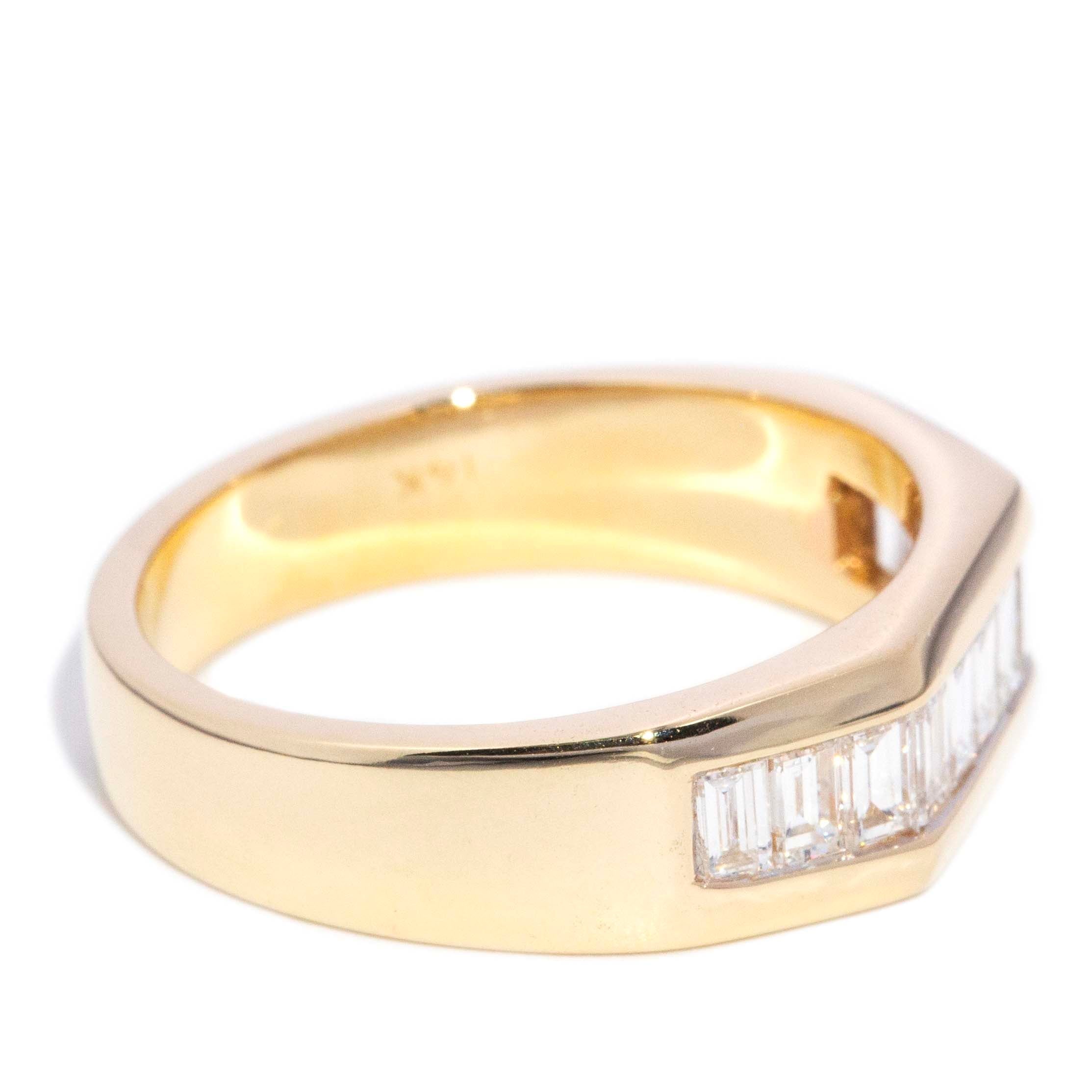 Emilio Geometric Baguette Diamond Band 14K Yellow Gold Rings Anthology Jewellers 