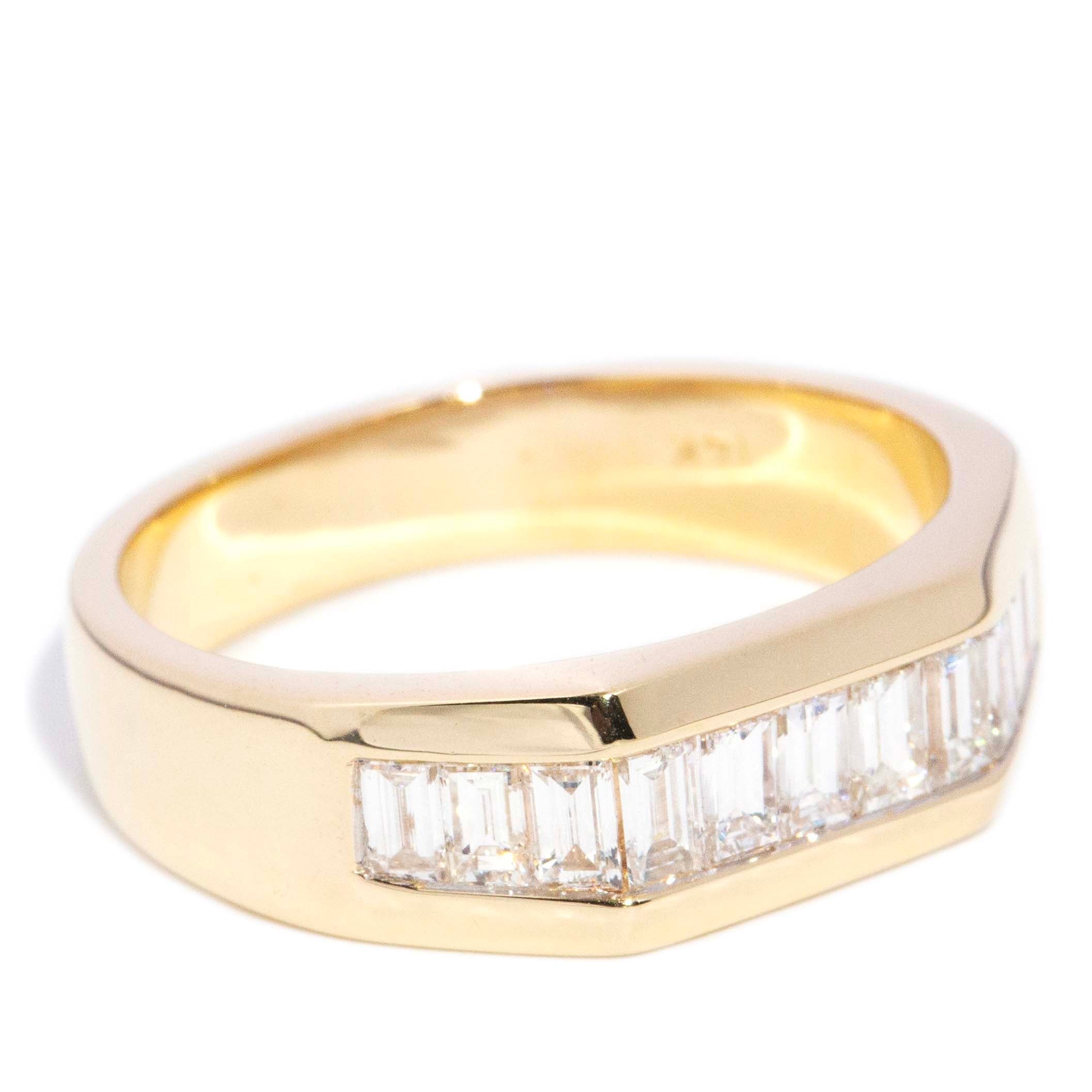 Emilio Geometric Baguette Diamond Band 14K Yellow Gold Rings Anthology Jewellers 
