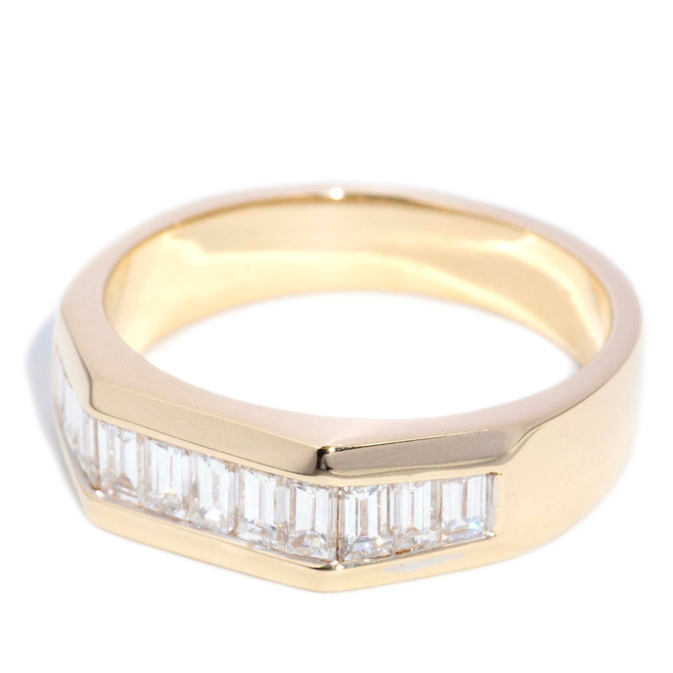 Emilio Geometric Baguette Diamond Band 14K Yellow Gold Rings Anthology Jewellers 