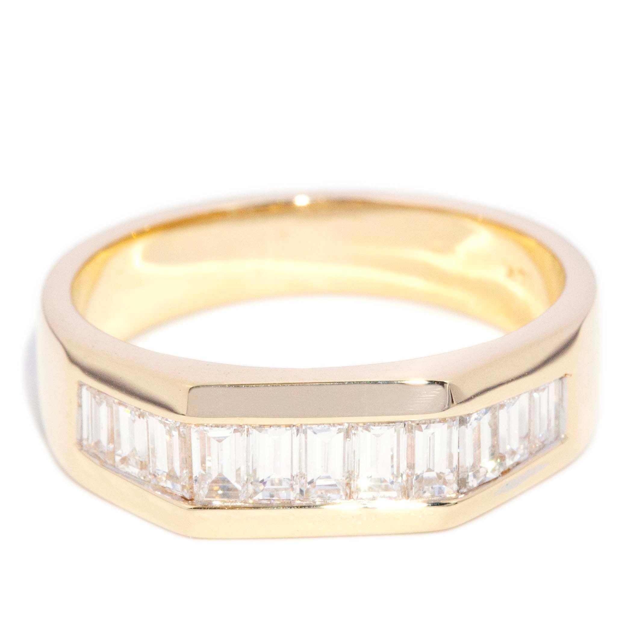 Emilio Geometric Baguette Diamond Band 14K Yellow Gold Rings Anthology Jewellers 