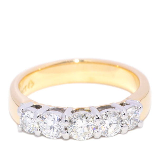 Emmie Diamond Five Stone Eternity Ring 18K Two Tone Gold Rings Anthology Jewellers 