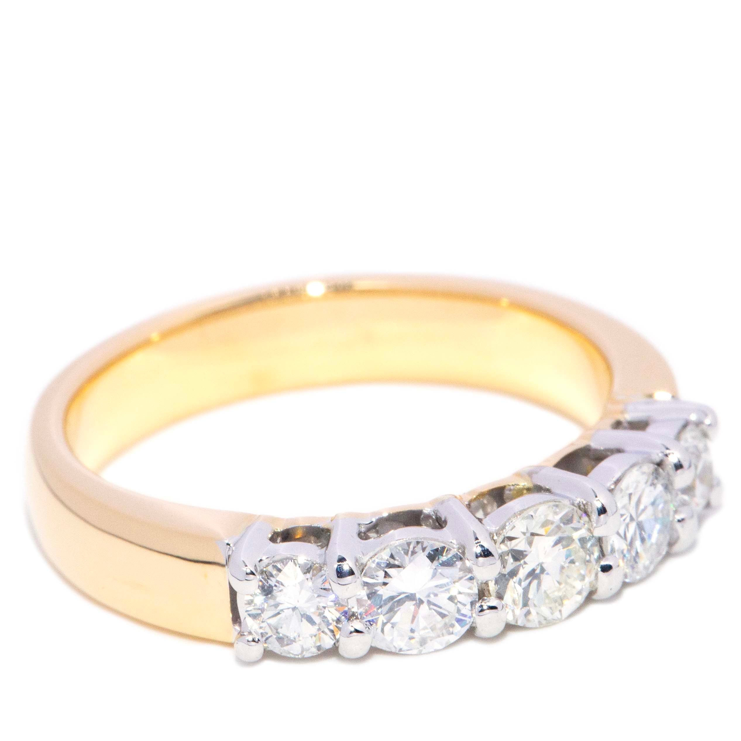 Emmie Diamond Five Stone Eternity Ring 18K Two Tone Gold Rings Anthology Jewellers 