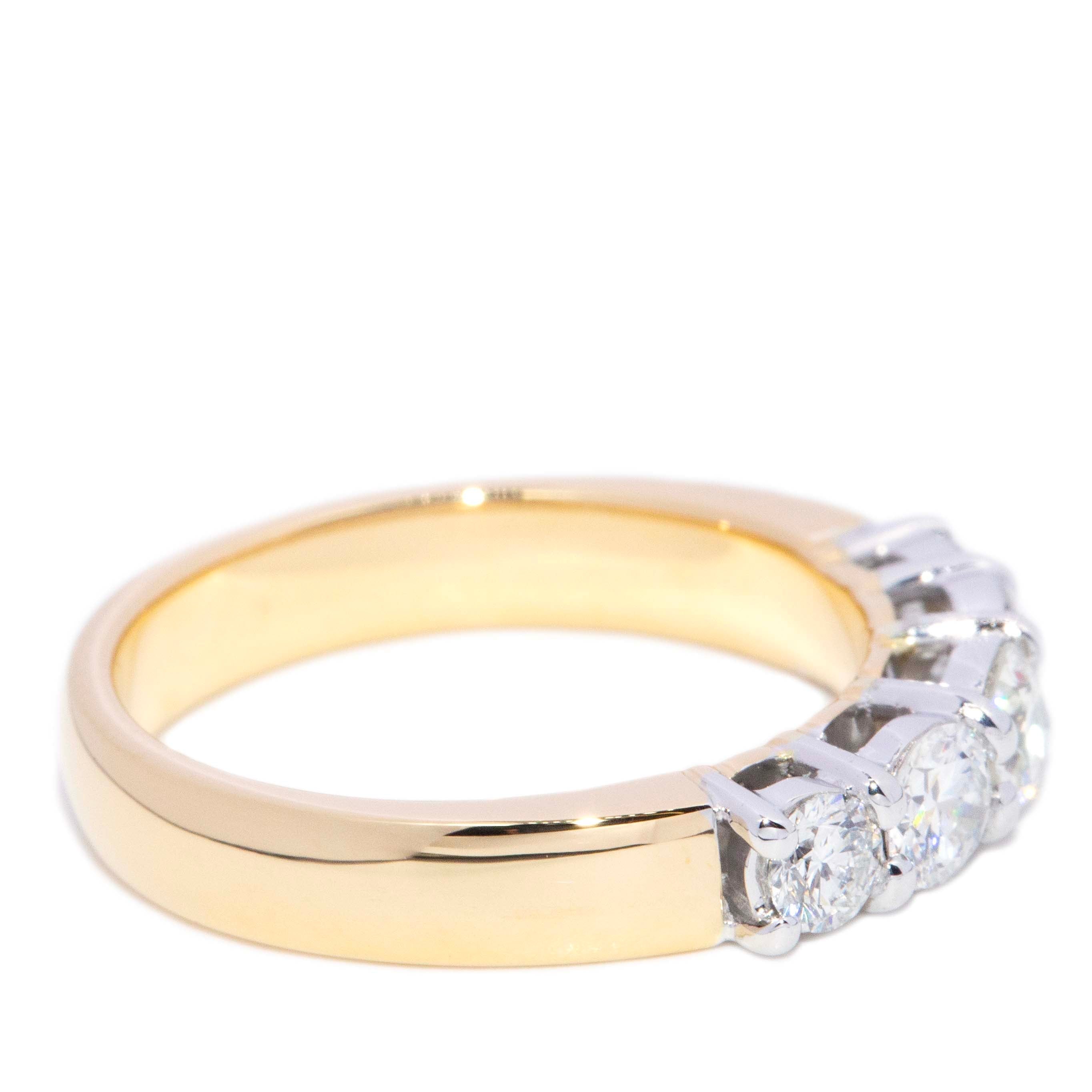 Emmie Diamond Five Stone Eternity Ring 18K Two Tone Gold Rings Anthology Jewellers 