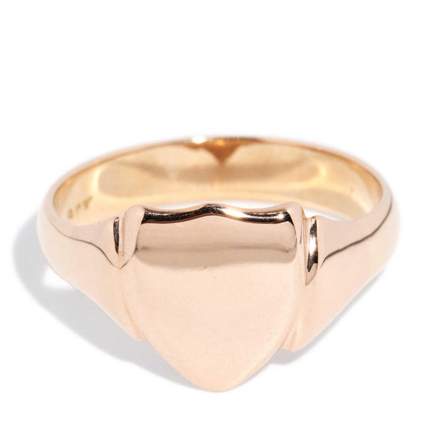 Eric 1950s Shield Signet Ring 9ct Rose Gold