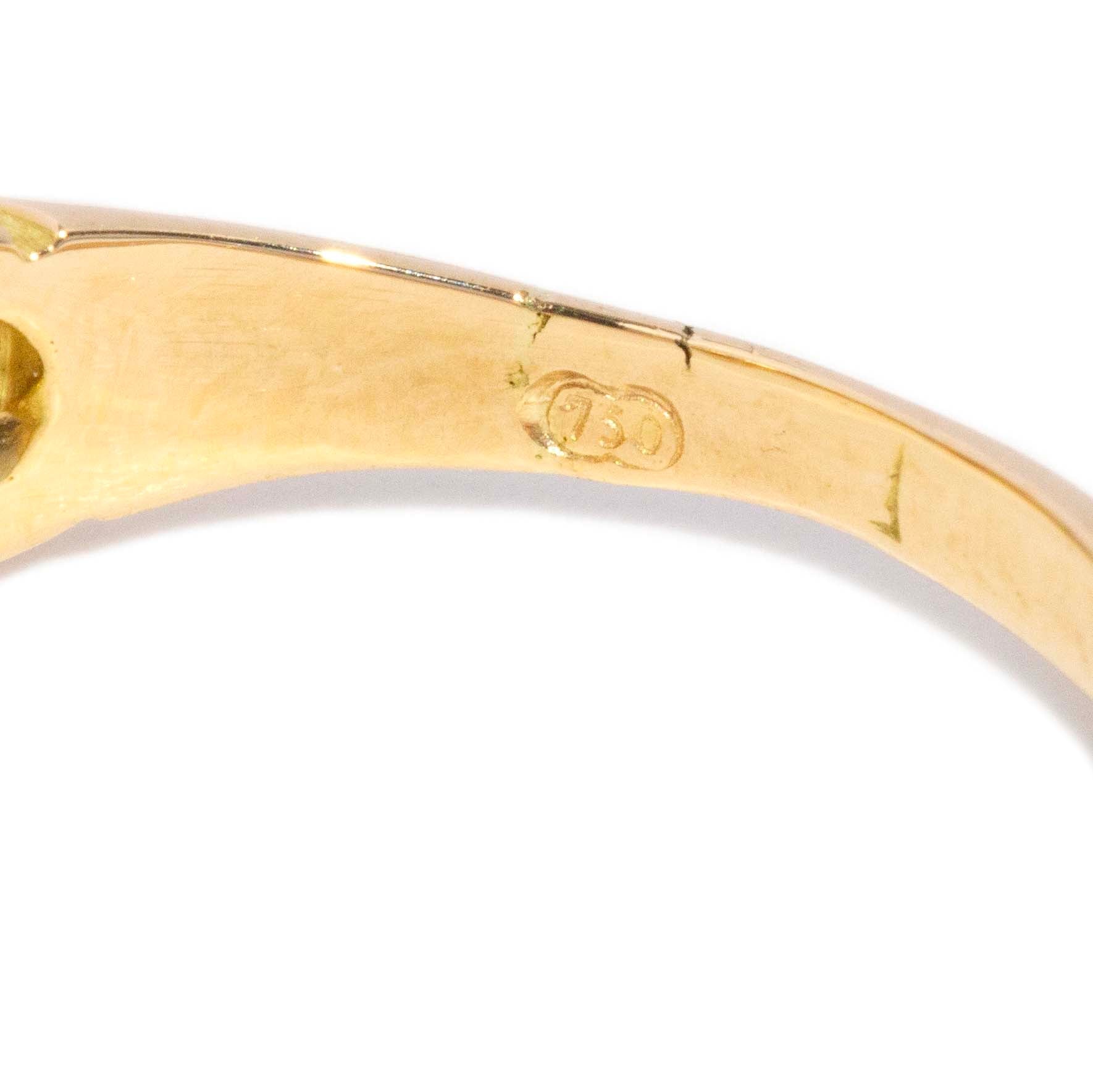 Ester Emerald & Diamond London Bridge 18K Yellow Gold Rings Imperial Jewellery 