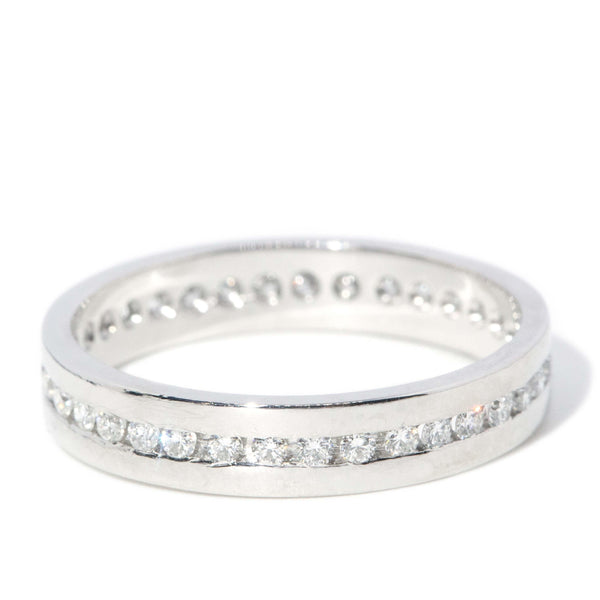 Vintage Circa 1990s Diamond Band 18 Carat White Gold