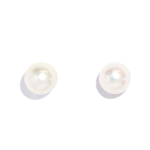 Farah 1980s Akoya Pearl Screwback Studs 14K Yellow Gold