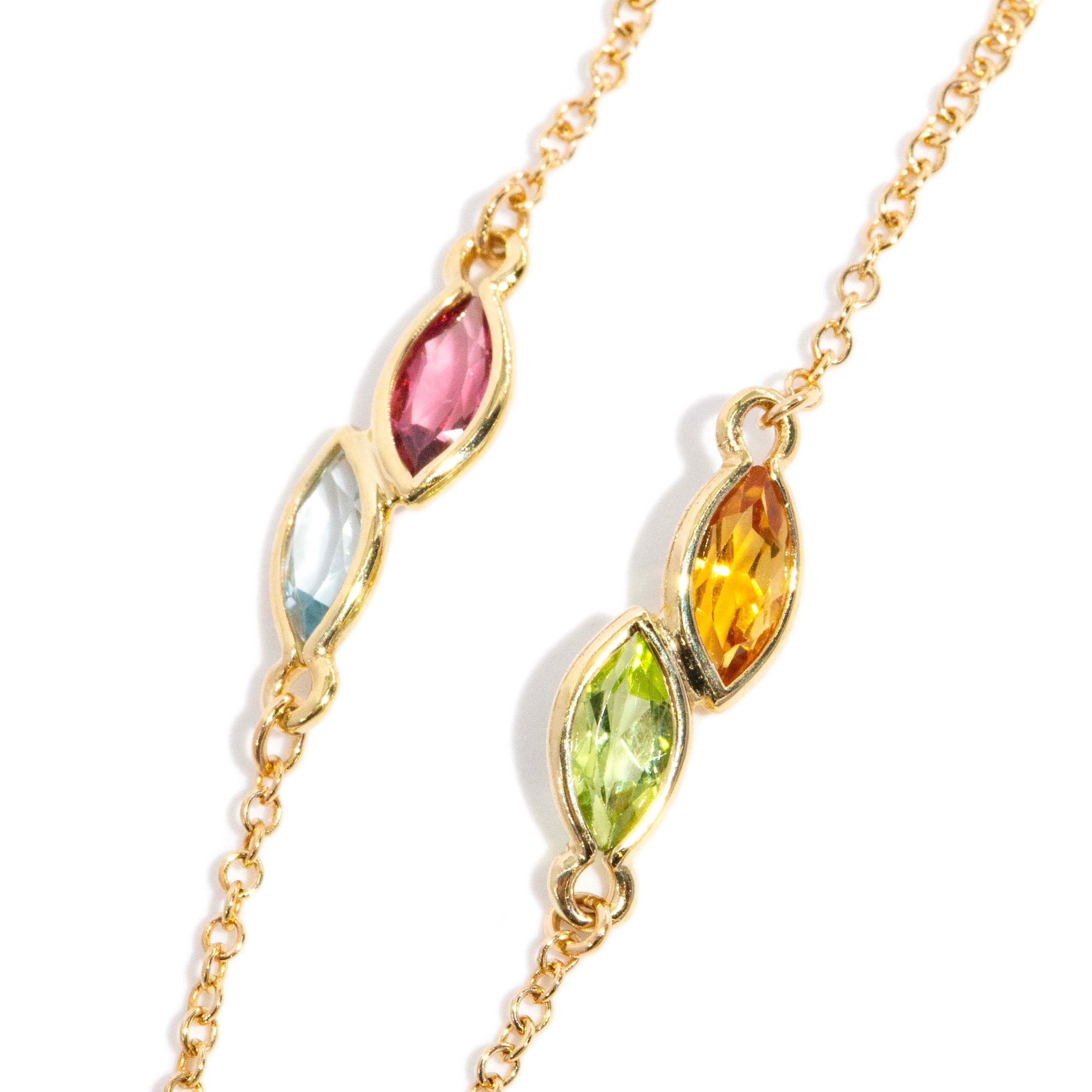 Felicia Rhodolite Peridot Butterfly Necklet 18K Yellow Gold Pendants/Necklaces Anthology Jewellers 