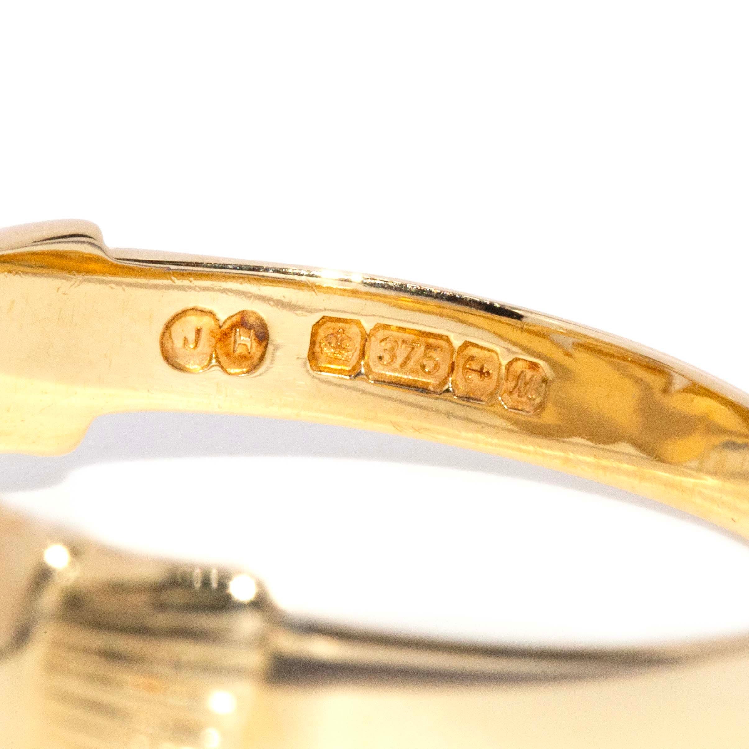 Finnley Vintage Circa 1980s Symbolic Claddagh Relationship Ring 9ct Yellow Gold Rings Imperial Jewellery 