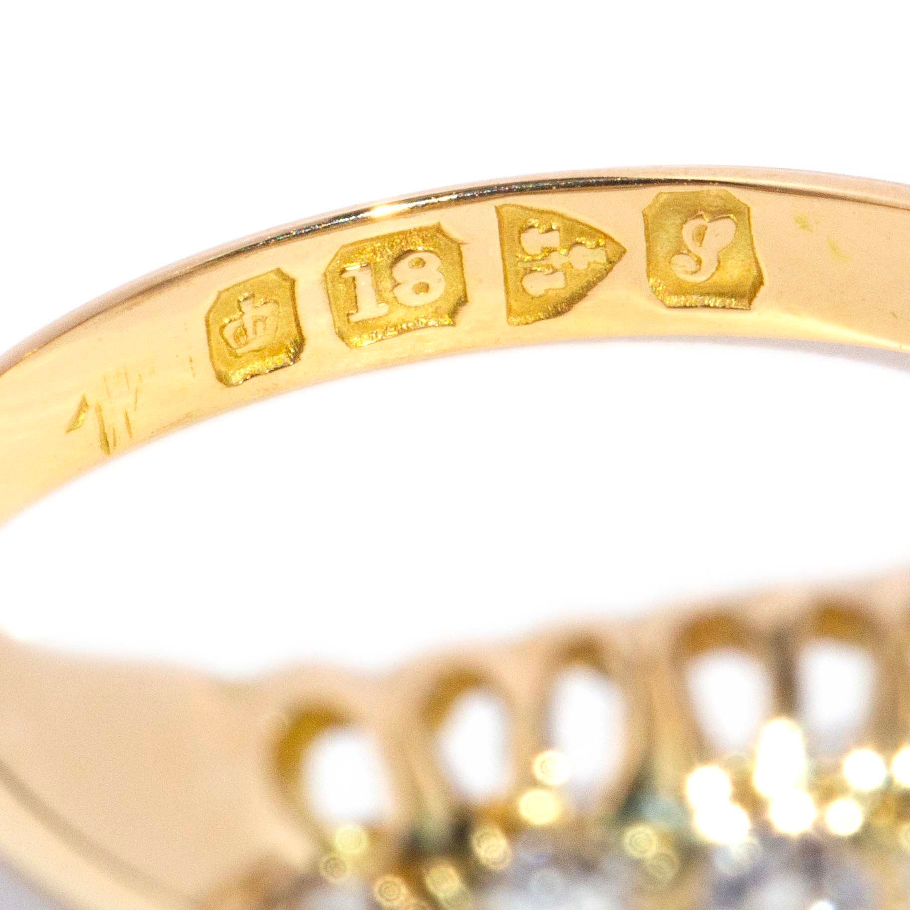 Flores Antique Old Cut Diamond Gypsy Ring 18K Yellow Gold Rings Anthology Jewellers 
